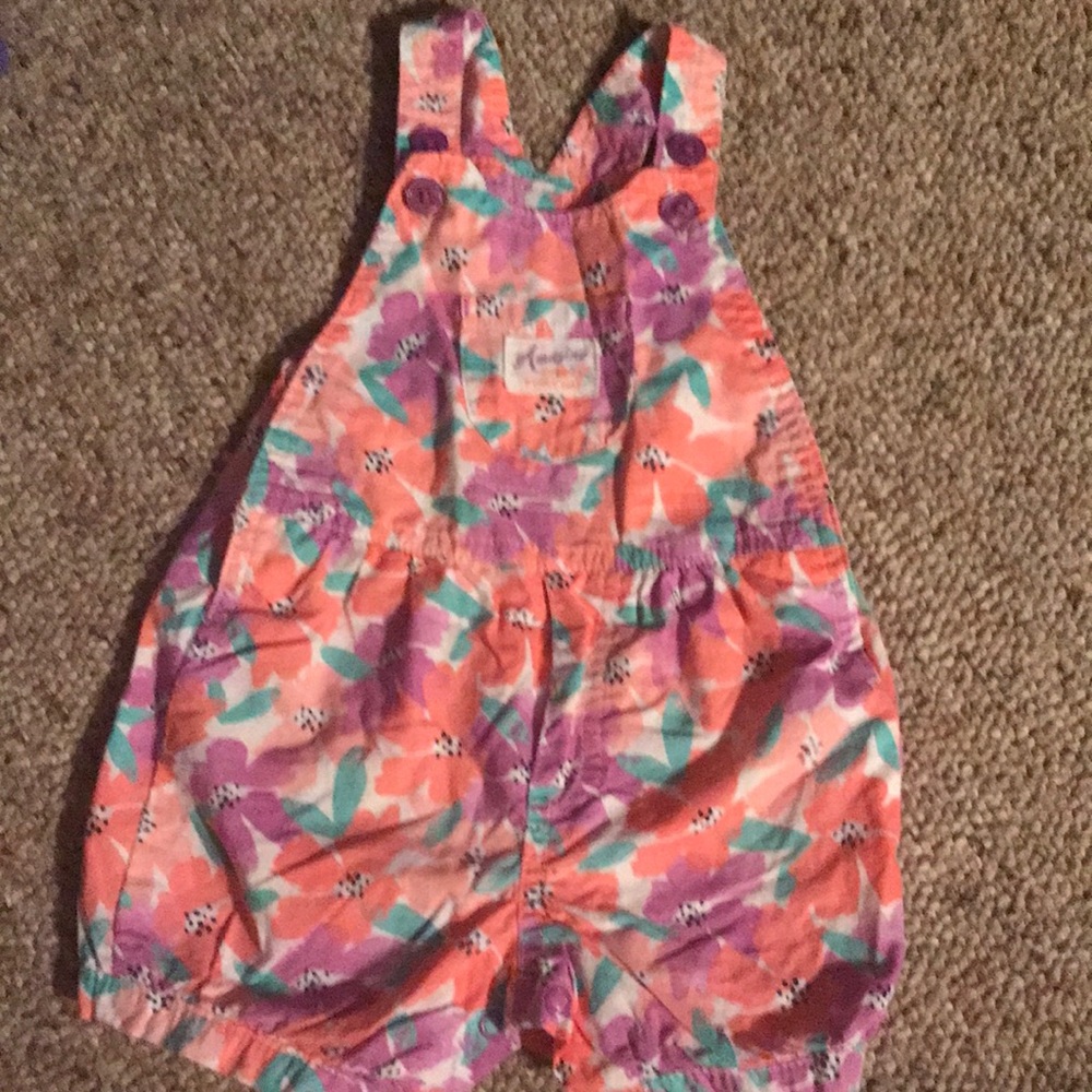 Carter’s 3 month size, overall shorts flower print